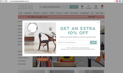 Creative design trends online retail 2016 Temple & Webster